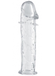Гладкая прозрачная насадка с усиками под головкой - 12,5 см. - Toyfa Basic - в Нижнем Тагиле купить с доставкой
