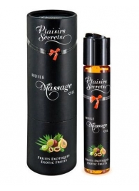 Массажное масло с ароматом экзотических фруктов Huile de Massage Gourmande Fruits Exotiques - 59 мл. - Plaisir Secret - купить с доставкой в Нижнем Тагиле