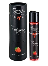 Массажное масло с ароматом клубники Huile de Massage Gourmande Fraise des Bois - 59 мл. - Plaisir Secret - купить с доставкой в Нижнем Тагиле