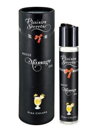 Массажное масло с ароматом пина колады Huile de Massage Gourmande Pina Colada - 59 мл. - Plaisir Secret - купить с доставкой в Нижнем Тагиле