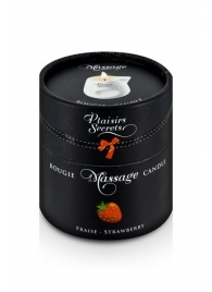 Массажная свеча с ароматом клубники Bougie de Massage Gourmande Fraise - 80 мл. - Plaisir Secret - купить с доставкой в Нижнем Тагиле