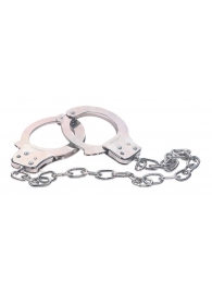 Наручники из металла с длинной цепочкой CHROME HANDCUFFS METAL HANDCUFFS W. KEY - NMC - купить с доставкой в Нижнем Тагиле