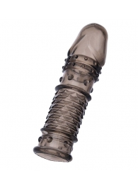 Дымчатая закрытая насадка ToyFa XLover с чешуйками и пупырышками - 13,5 см. - ToyFa - в Нижнем Тагиле купить с доставкой