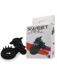 Чёрное эрекционное виброкольцо Sweet Ring с дельфинчиком - Baile - в Нижнем Тагиле купить с доставкой