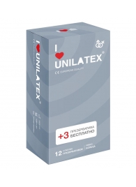 Презервативы с рёбрами Unilatex Ribbed - 12 шт. + 3 шт. в подарок - Unilatex - купить с доставкой в Нижнем Тагиле
