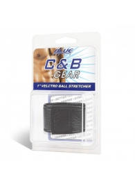 Чёрная утяжка на мошонку 1  Velcro Ball Stretcher - BlueLine - купить с доставкой в Нижнем Тагиле