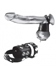 Утяжка на пенис и мошонку Cock Ring With 1.5  Ball Stretcher And Optional Weight Ring - BlueLine - купить с доставкой в Нижнем Тагиле