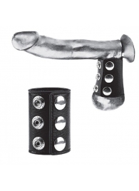 Утяжка на пенис на кнопочках 100% PVC STRAP WITH METAL SNAP - BlueLine - купить с доставкой в Нижнем Тагиле