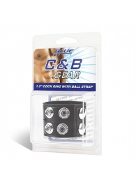 Ремень на член и мошонку 1.5  Cock Ring With Ball Strap - BlueLine - купить с доставкой в Нижнем Тагиле