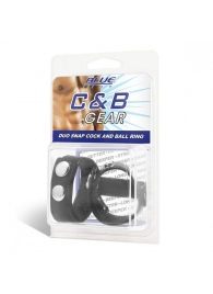 Утяжка на пенис с клёпками Duo Snap Cock And Ball Ring - BlueLine - купить с доставкой в Нижнем Тагиле