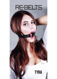 Чёрный кожаный чокер-кляп Tyra Black - Rebelts - купить с доставкой в Нижнем Тагиле