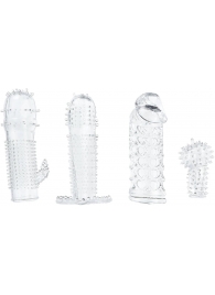 Набор из 4 насадок на член Pleasured Penis Enhancement Sleeve 4 Pack - XR Brands - в Нижнем Тагиле купить с доставкой