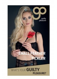 Пластиковая метелочка с красными пёрышками Small Feather Tickler - 32 см. - Blush Novelties - купить с доставкой в Нижнем Тагиле