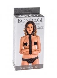 Ошейник с длинной лентой и наручниками Strap Bondage Kit Plus Size - Lola Games - купить с доставкой в Нижнем Тагиле