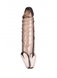 Дымчатая фаллическая насадка с подхватом и закрытой головкой - 16,2 см. - ToyFa - в Нижнем Тагиле купить с доставкой