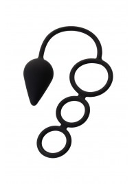 Тройное эрекционное кольцо с анальным хвостом Drop M-size - Erotist Adult Toys - в Нижнем Тагиле купить с доставкой