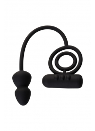 Чёрное эрекционное кольцо с вибропулькой и анальным хвостом - Erotist Adult Toys - в Нижнем Тагиле купить с доставкой