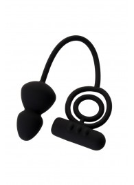 Чёрное эрекционное кольцо с вибростимулятором и анальным хвостом - Erotist Adult Toys - в Нижнем Тагиле купить с доставкой