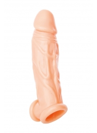 Телесная насадка на пенис с фиксацией мошонки - 18,5 см. - ToyFa - в Нижнем Тагиле купить с доставкой