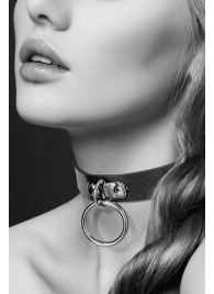 Узенький ошейник из полиуретана с кольцом - Bijoux Pour Toi - купить с доставкой в Нижнем Тагиле