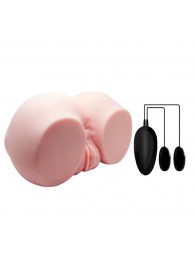 Телесный мастурбатор с двумя любовными тоннелями и вибрацией - Baile - в Нижнем Тагиле купить с доставкой