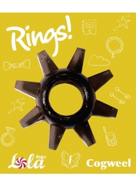 Чёрное эрекционное кольцо Rings Cogweel - Lola Games - в Нижнем Тагиле купить с доставкой