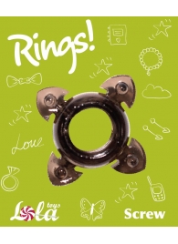 Чёрное эрекционное кольцо Rings Screw - Lola Games - в Нижнем Тагиле купить с доставкой