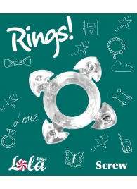 Прозрачное эрекционное кольцо Rings Screw - Lola Games - в Нижнем Тагиле купить с доставкой