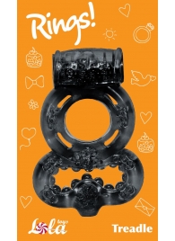 Чёрное эрекционное кольцо Rings Treadle с подхватом - Lola Games - в Нижнем Тагиле купить с доставкой