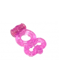 Розовое эрекционное кольцо Rings Treadle с подхватом - Lola Games - в Нижнем Тагиле купить с доставкой