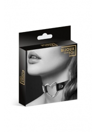 Чёрный чокер с кольцом в форме сердца - Bijoux Pour Toi - купить с доставкой в Нижнем Тагиле