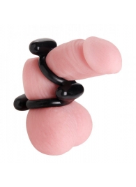 Двойное эрекционное кольцо Dual Stretch To Fit Cock and Ball Ring - XR Brands - в Нижнем Тагиле купить с доставкой