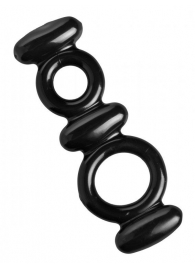 Двойное эрекционное кольцо Dual Stretch To Fit Cock and Ball Ring - XR Brands - в Нижнем Тагиле купить с доставкой