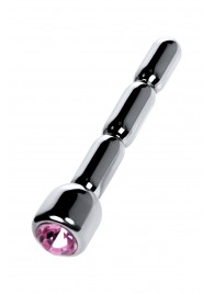 Серебристый уретральный плаг со стразом - 7 см. - ToyFa - купить с доставкой в Нижнем Тагиле