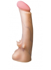 Телесная насадка REAL Standard с усиками на основании - 19 см. - LOVETOY (А-Полимер) - купить с доставкой в Нижнем Тагиле