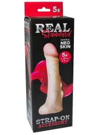 Реалистичная насадка с мошонкой REAL Standard - 18 см. - LOVETOY (А-Полимер) - купить с доставкой в Нижнем Тагиле