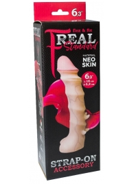 Насадка REAL Standard со спиралевидным узором - 19 см. - LOVETOY (А-Полимер) - купить с доставкой в Нижнем Тагиле