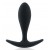 Черная гладкая анальная пробка с ограничительным основанием - 7,4 см. - Sex Expert