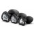 Набор из 3 черных пробок с прозрачным кристаллом-сердечком Bling Plugs Training Kit - Blush Novelties - купить с доставкой в Нижнем Тагиле