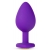 Фиолетовая анальная пробка Bling Plug Large с золотистым стразом - 9,5 см. - Blush Novelties - купить с доставкой в Нижнем Тагиле