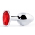 Серебристая анальная пробка с красным стразом - 7,2 см. - Anal Jewelry Plug - купить с доставкой в Нижнем Тагиле