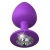 Фиолетовая анальная пробка со стразом Her Little Gem Large Plug - 9,5 см. - Pipedream - купить с доставкой в Нижнем Тагиле