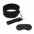 Черный ошейник с длинным поводком Collar and Leash Set - Lux Fetish - купить с доставкой в Нижнем Тагиле