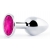 Серебристая анальная пробка с малиновым кристаллом - 7,2 см. - Anal Jewelry Plug - купить с доставкой в Нижнем Тагиле