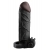 Чёрная вибронасадка с кольцом Vibrating Real Feel 2 Extension - 16 см. - Pipedream - в Нижнем Тагиле купить с доставкой