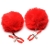 Красные зажимы на соски с помпонами Pom Pom - XR Brands - купить с доставкой в Нижнем Тагиле