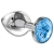 Большая серебристая анальная пробка Diamond Light blue Sparkle Large с голубым кристаллом - 8 см. - Lola Games - купить с доставкой в Нижнем Тагиле