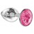 Малая серебристая анальная пробка Diamond Pink Sparkle Small с розовым кристаллом - 7 см. - Lola Games - купить с доставкой в Нижнем Тагиле