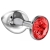 Большая серебристая анальная пробка Diamond Red Sparkle Large с красным кристаллом - 8 см. - Lola Games - купить с доставкой в Нижнем Тагиле