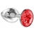 Малая серебристая анальная пробка Diamond Red Sparkle Small с красным кристаллом - 7 см. - Lola Games - купить с доставкой в Нижнем Тагиле